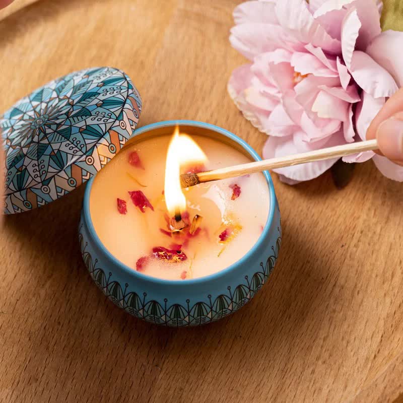 Boho Scented Candle Gift Set for Women – 4-Pack Aromatherapy Soy Candles
