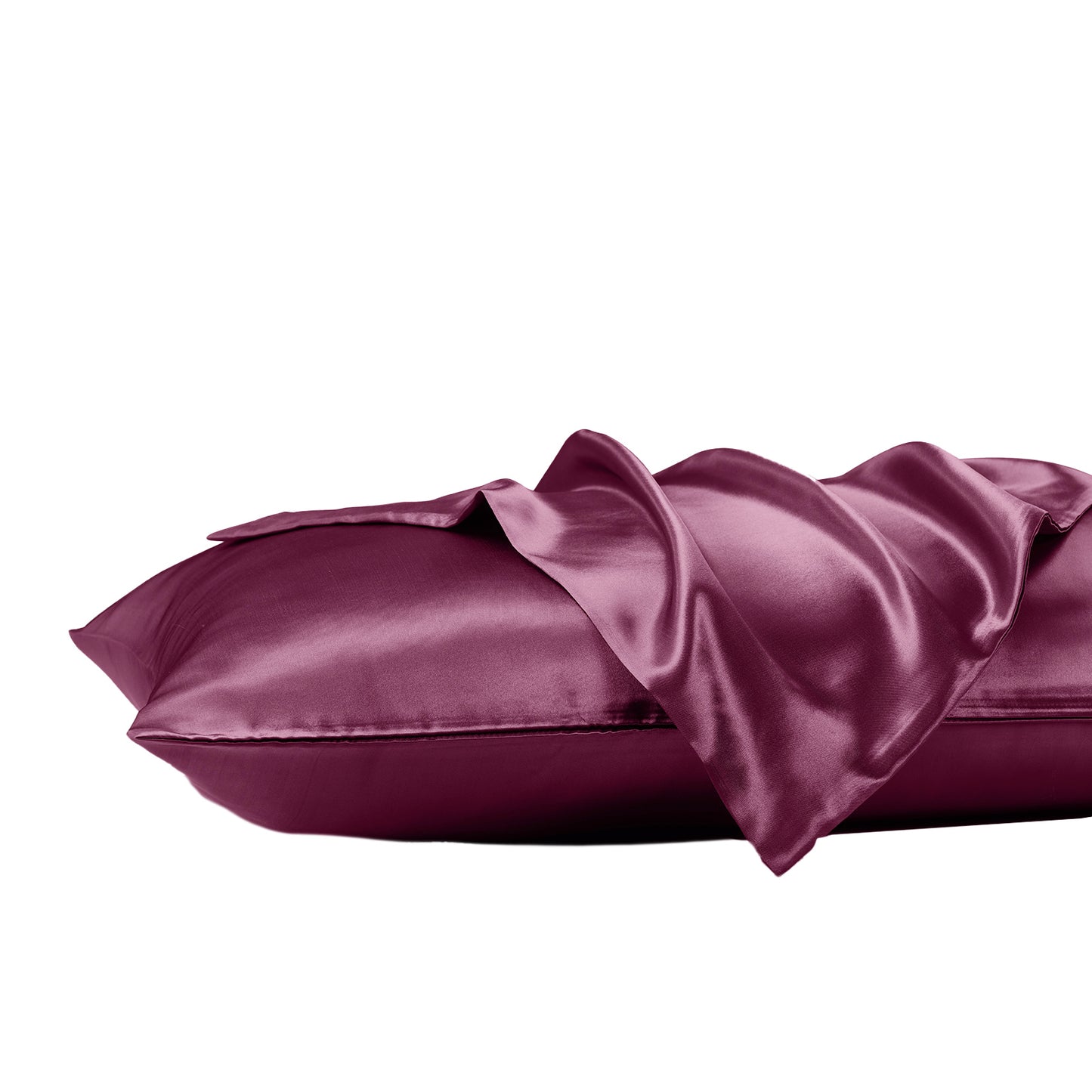 Satin Sheet Set 3 Piece Fitted Sheet Pillowcase Soft - Malaga Wine