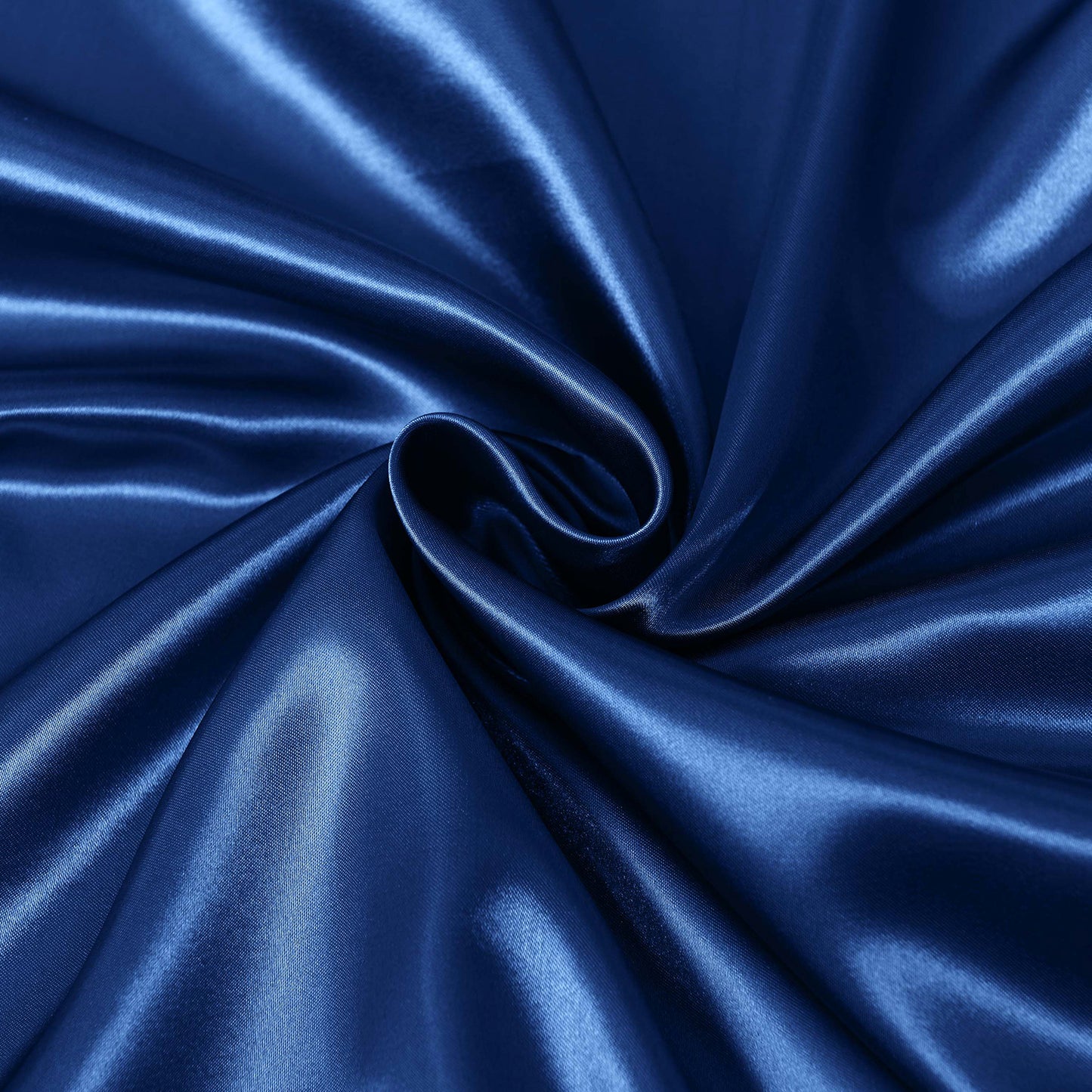 Satin Sheet Set 3 Piece Fitted Sheet Pillowcase Soft - Navy Blue