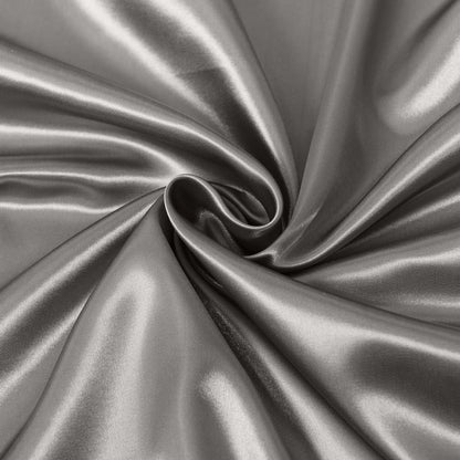 Satin Sheet Set 4 Piece Fitted Flat Sheet Pillowcases - Charcoal