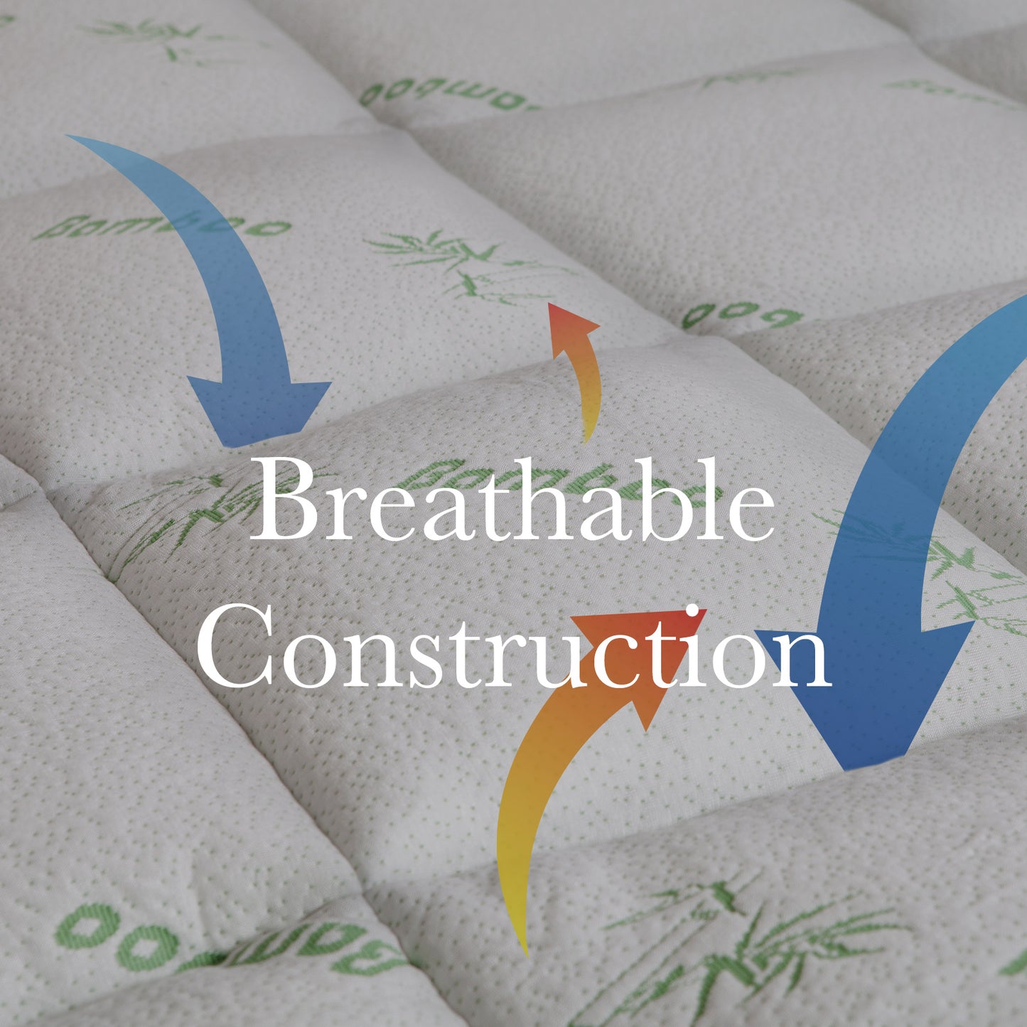 1000GSM Luxury Bamboo Covered Mattress Topper Ball Fibre Gusset - Double