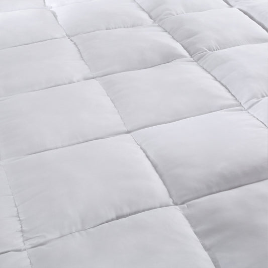 Luxury Bamboo Fabric Gusset Mattress Topper 1000GSM - King - White
