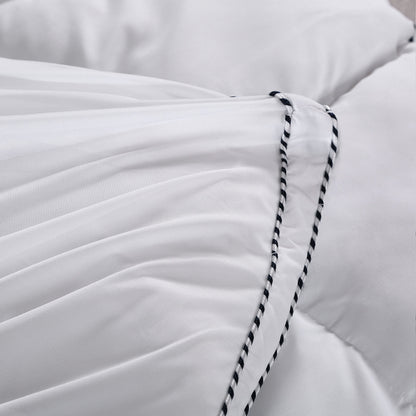 Luxury Bamboo Fabric Gusset Mattress Topper 1000GSM - King - White