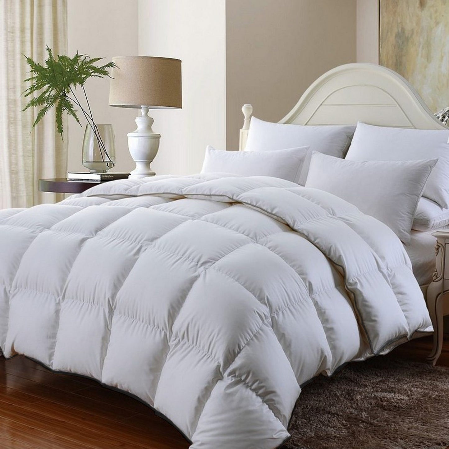 Luxury Soft Bamboo All-Seasons Quilt Duvet  - Double - White