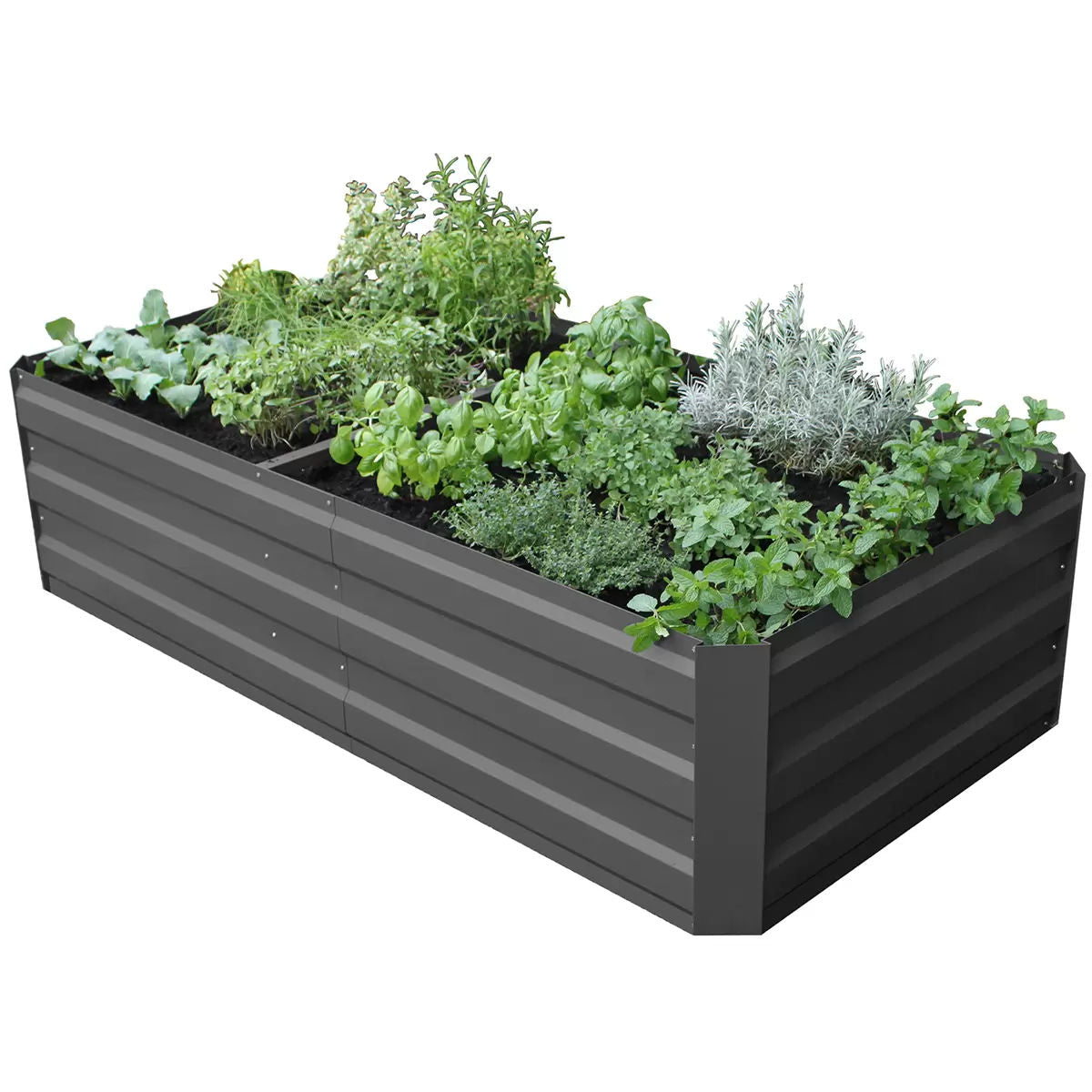 Dark Grey Large Garden Bed 180 x 90 x 45cm