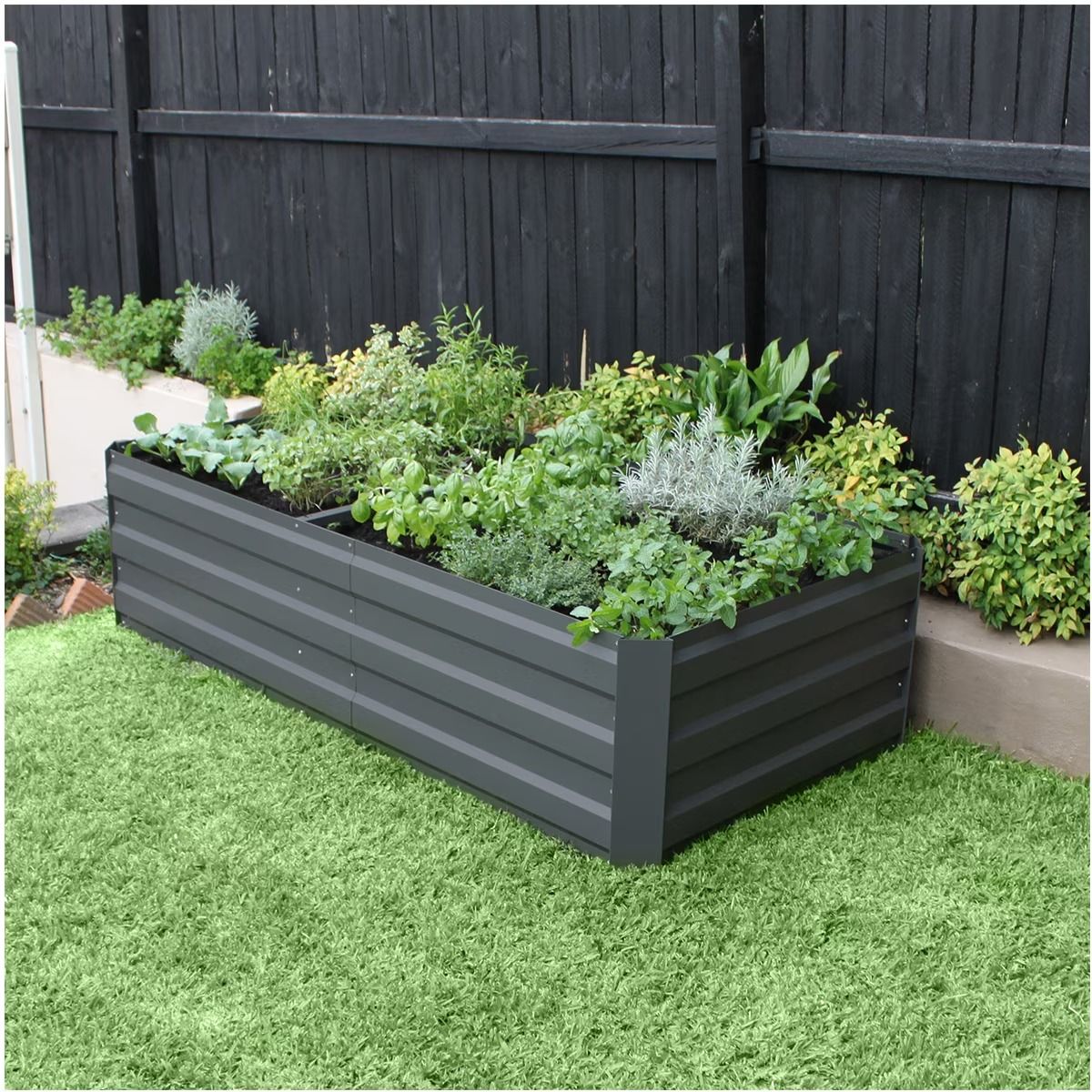 Dark Grey Large Garden Bed 180 x 90 x 45cm