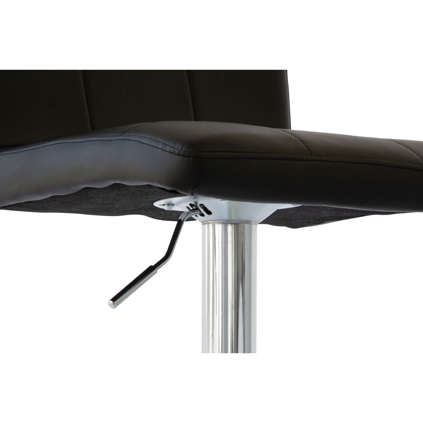 Set of 2 Diamond Style Padded Leather Barstools - Black