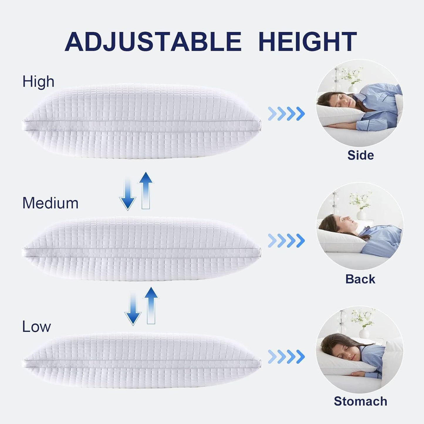 Quality Hotel King Adjustable Pillows - Twin Pack