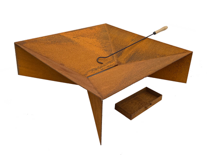 Rust Firepit with Ash Tray