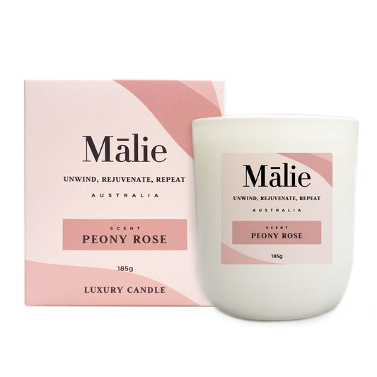 Peony Rose Bliss – Luxury Soy Candle by Malie (185g)