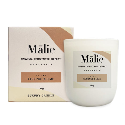 Tropical Escape – Coconut & Lime Luxury Soy Candle by Malie (185g)