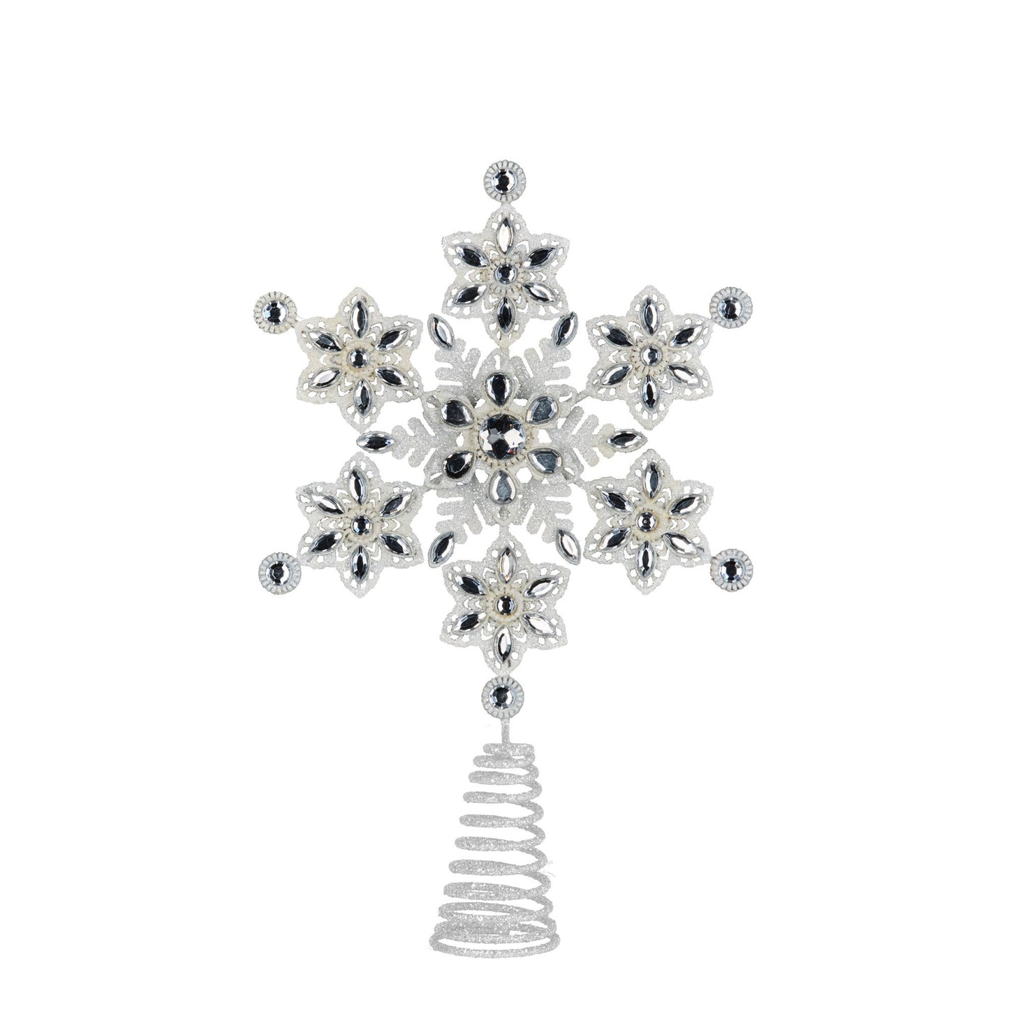 Christabelle Snowflake Christmas Tree Topper – Beaded Decoration Ornament