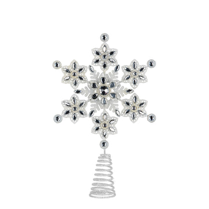 Christabelle Snowflake Christmas Tree Topper – Beaded Decoration Ornament