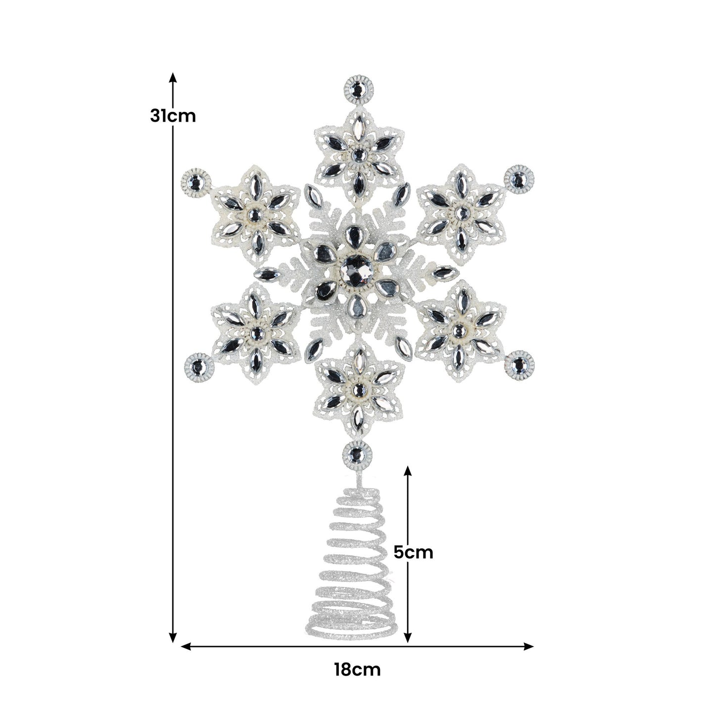 Christabelle Snowflake Christmas Tree Topper – Beaded Decoration Ornament