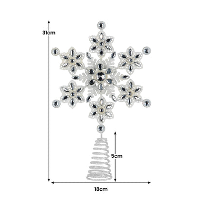 Christabelle Snowflake Christmas Tree Topper – Beaded Decoration Ornament