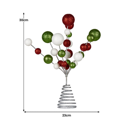 Christabelle Baubles Christmas Tree Topper – Festive Glitter Finish Ornament