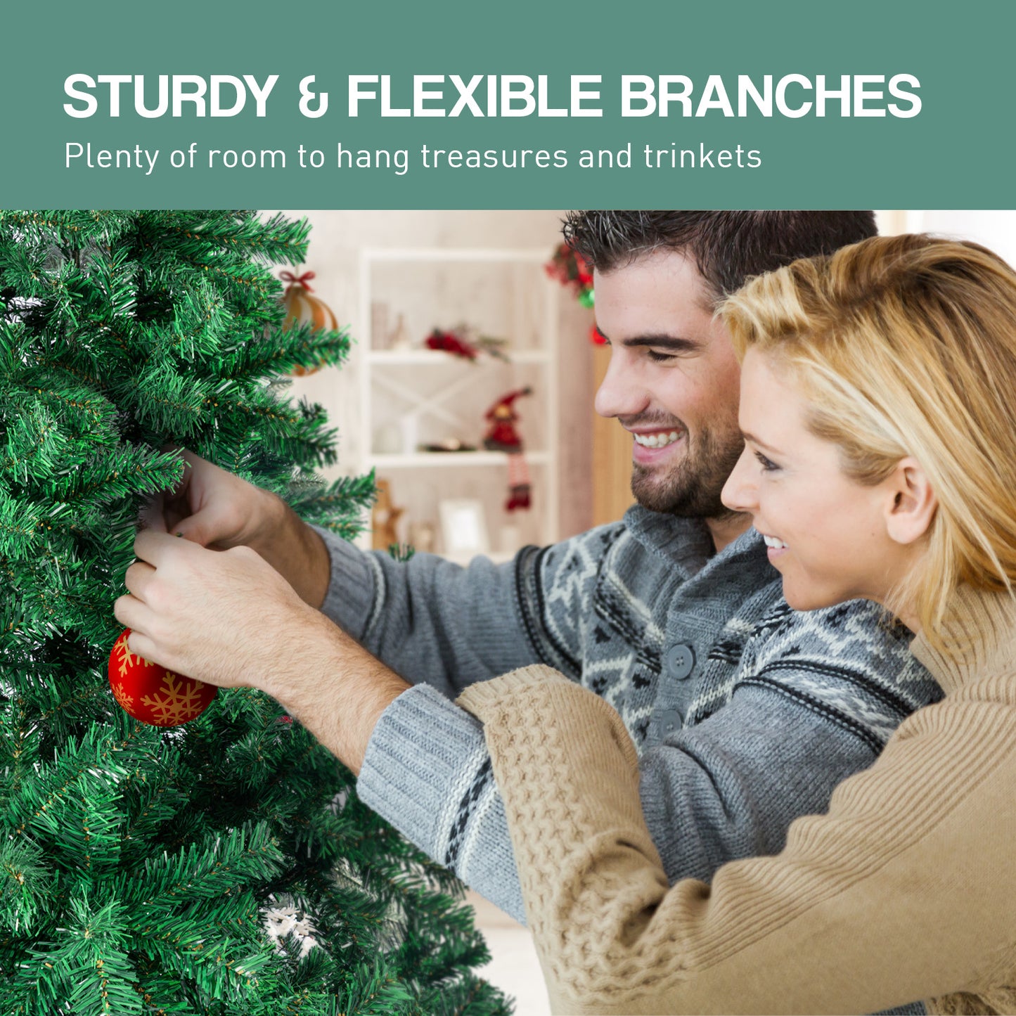 Christmas Tree Decor 1.2m Xmas Decorations - 300 Tips Green