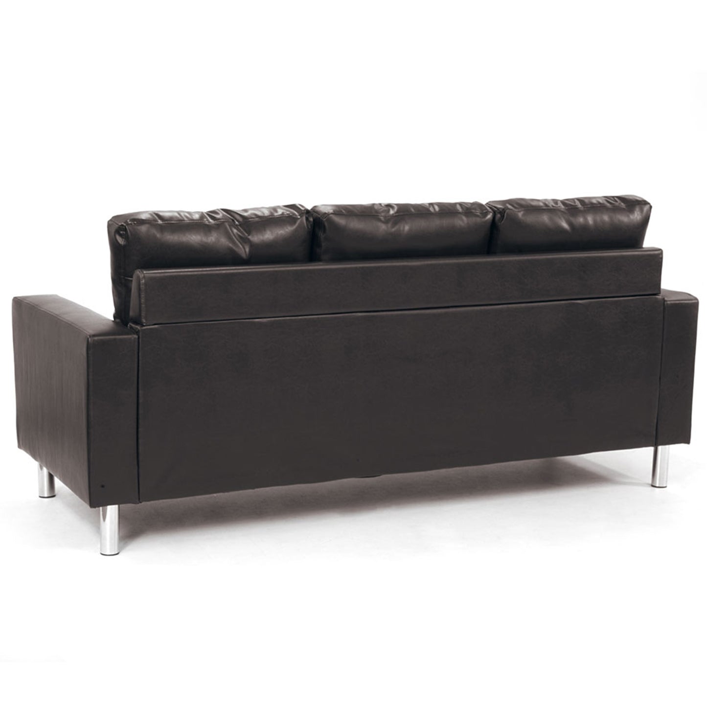 Sarantino Corner Sofa Lounge Chaise - Faux Leather Brown