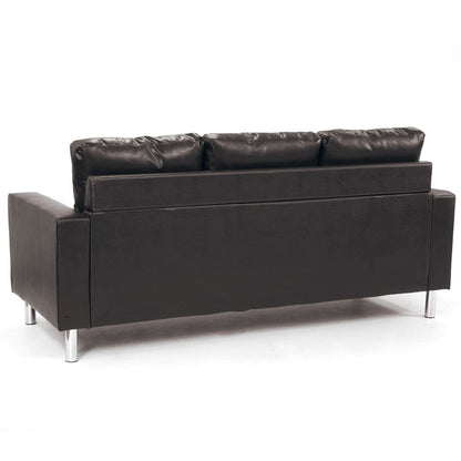 Sarantino Corner Sofa Lounge Chaise - Faux Leather Brown