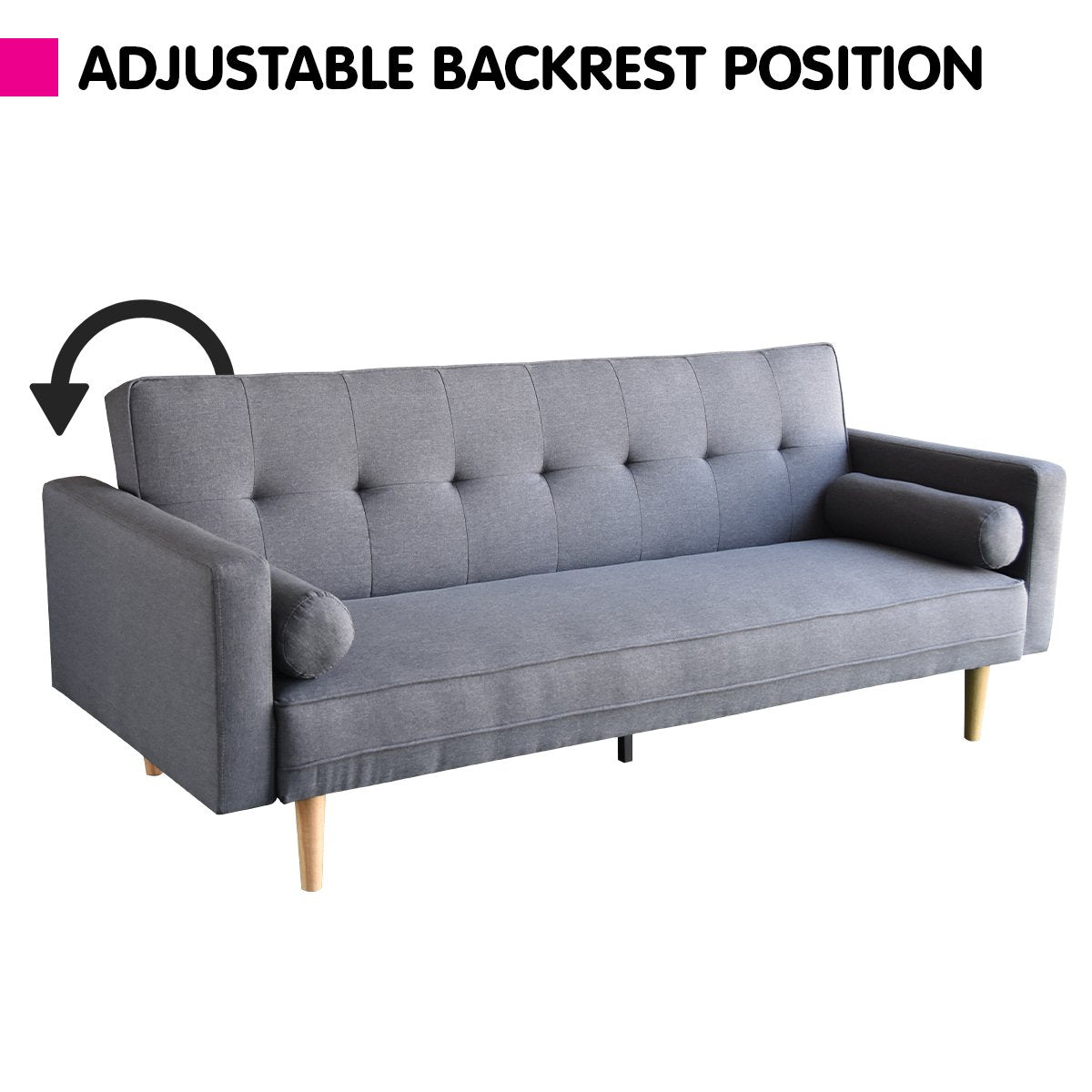 Sarantino Madison Sofa Bed Lounge - Dark Grey
