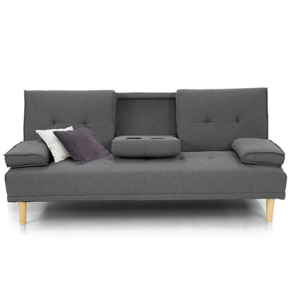 Sarantino Rochester Linen Fabric Sofa Bed Suite - Dark Grey