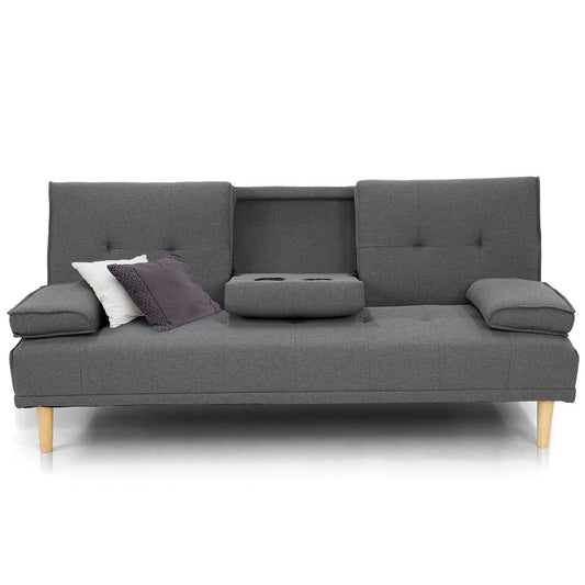 Sarantino Rochester Linen Fabric Sofa Bed Suite - Dark Grey