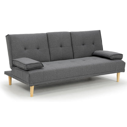 Sarantino Rochester Linen Fabric Sofa Bed Suite - Dark Grey