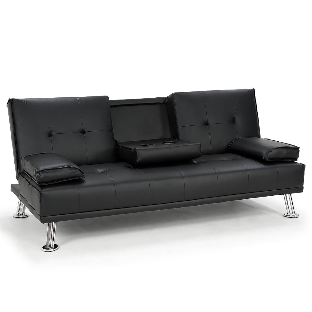 Sarantino Rochester Faux Leather Sofa Suite - Black