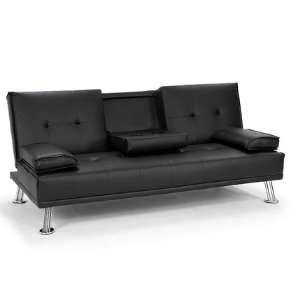 Sarantino Rochester Faux Leather Sofa Suite - Black