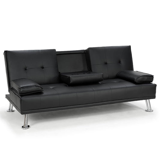 Sarantino Rochester Faux Leather Sofa Suite - Black