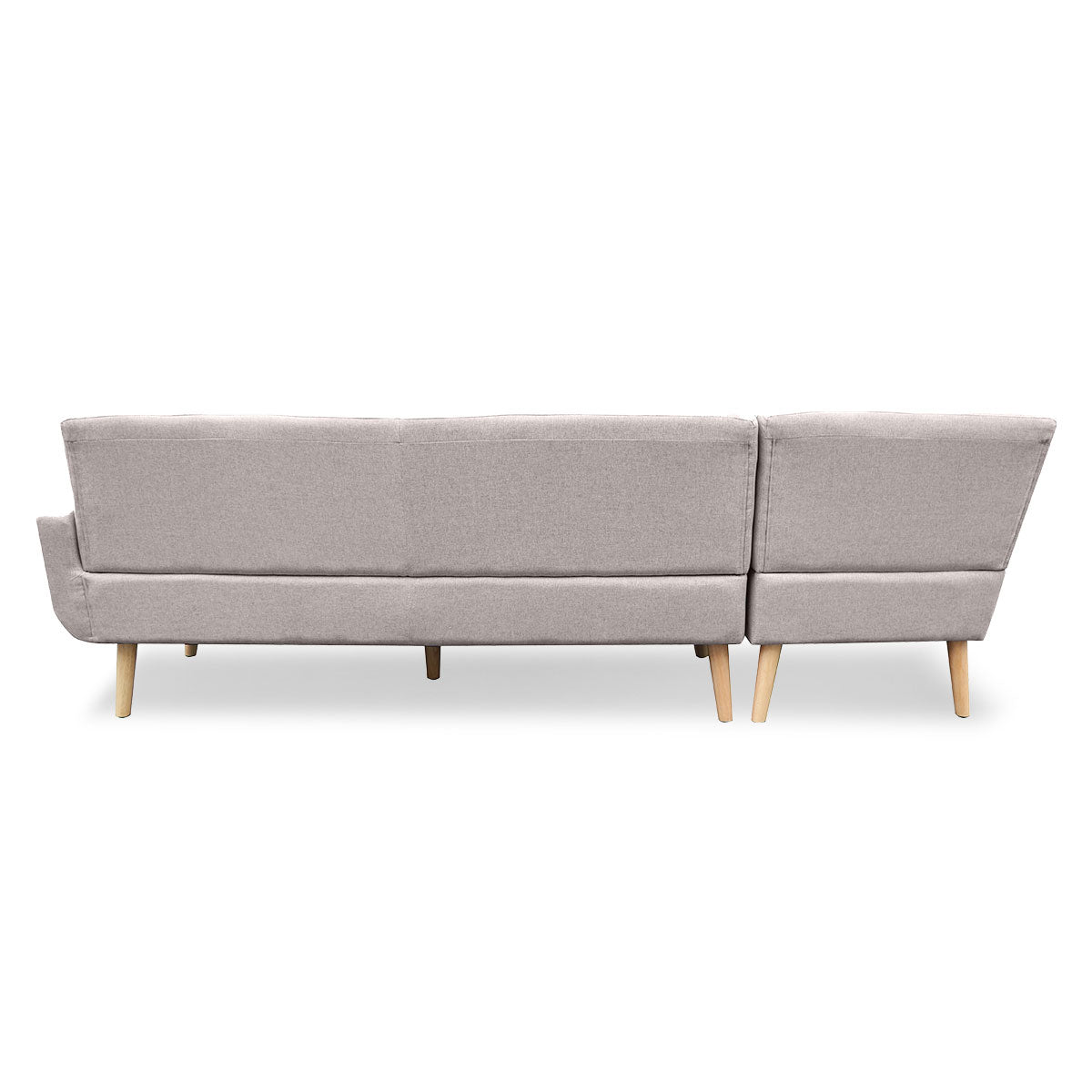 Sarantino Faux Linen Corner Sofa Lounge L-shaped Chaise - Light Grey
