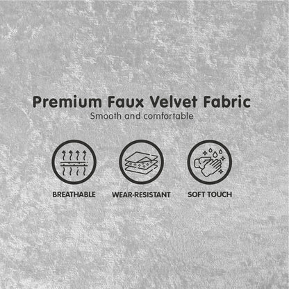 Sarantino 3 Seater Faux Velvet Sofa Bed Couch Furniture - Light Grey