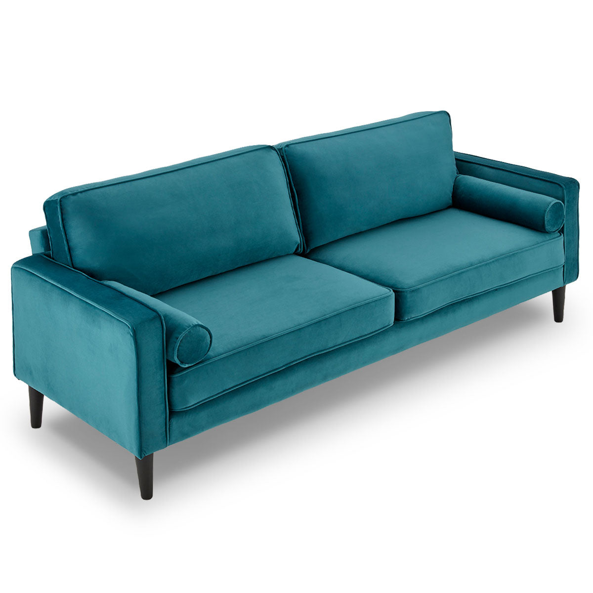 Sarantino Faux Velvet Sofa Bed Suite - Blue