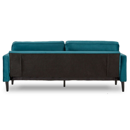 Sarantino Faux Velvet Sofa Bed Suite - Blue