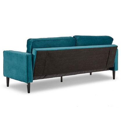 Sarantino Faux Velvet Sofa Bed Suite - Blue