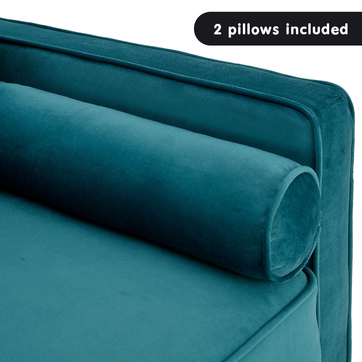 Sarantino Faux Velvet Sofa Bed Suite - Blue