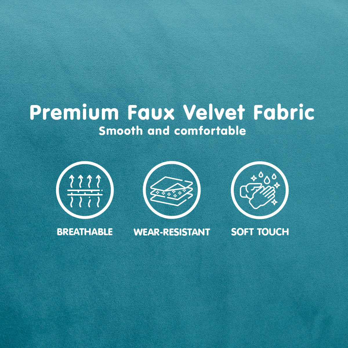 Sarantino Faux Velvet Sofa Bed Suite - Blue