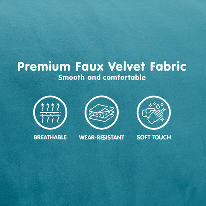 Sarantino Faux Velvet Sofa Bed Suite - Blue