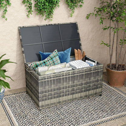 Outdoor Wicker Storage Box Garden 320L - Grey