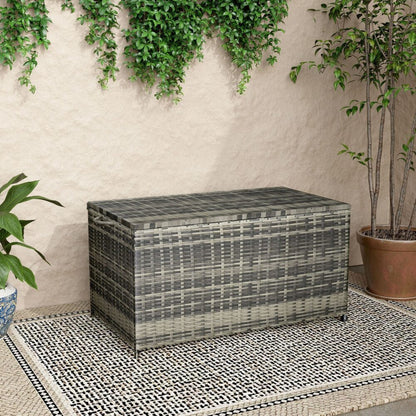 Outdoor Wicker Storage Box Garden 320L - Grey