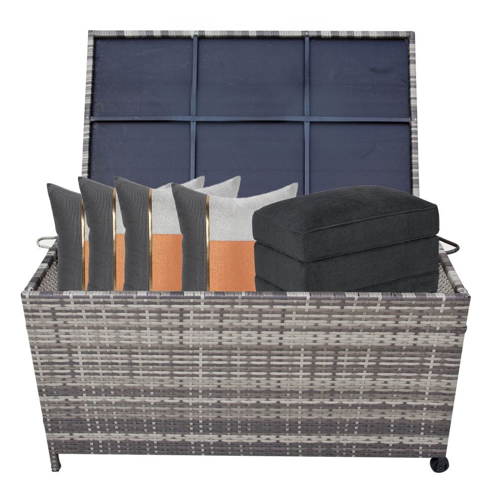 Outdoor Wicker Storage Box Garden 320L - Grey