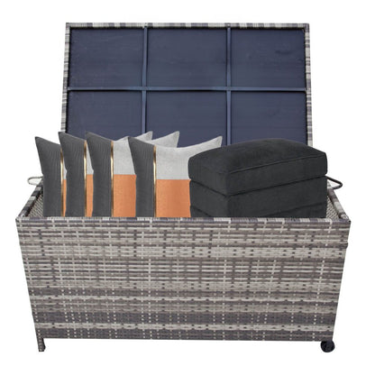 Outdoor Wicker Storage Box Garden 320L - Grey