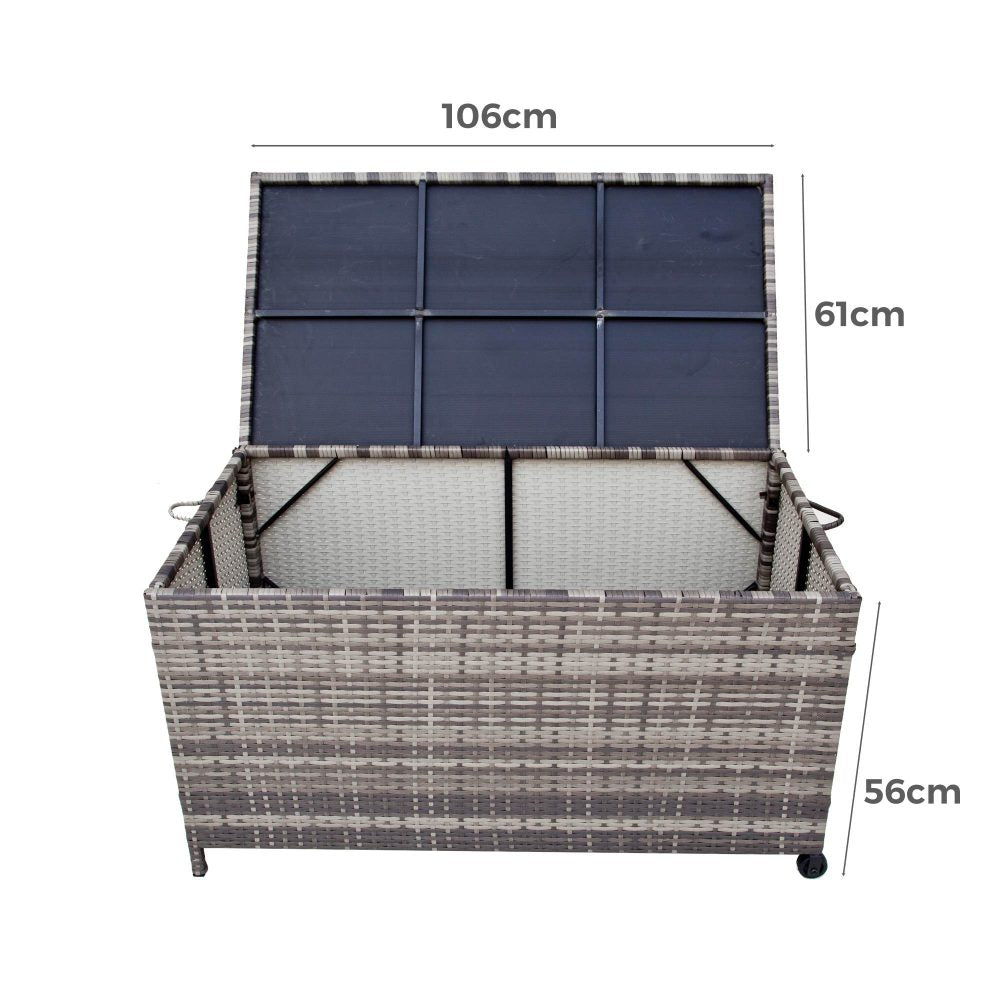 Outdoor Wicker Storage Box Garden 320L - Grey