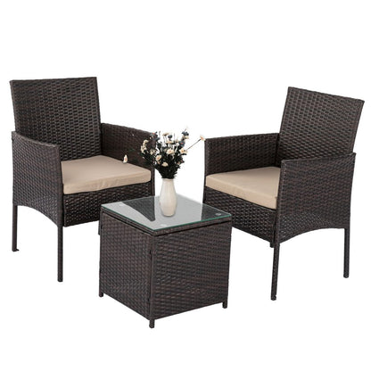 Luxury Rattan 3 Piece Bistro Set