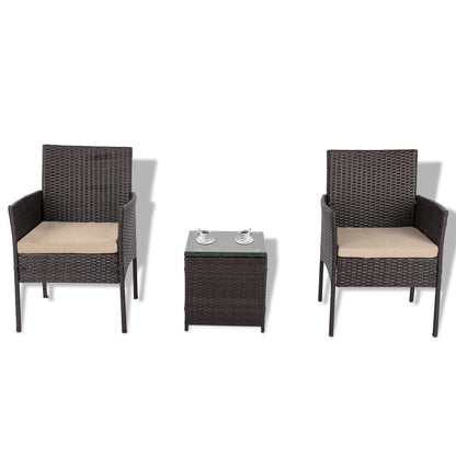 Luxury Rattan 3 Piece Bistro Set