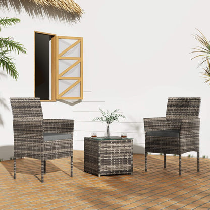 2 Seater Rattan Outdoor Furniture Chat Set - Mixed Grey