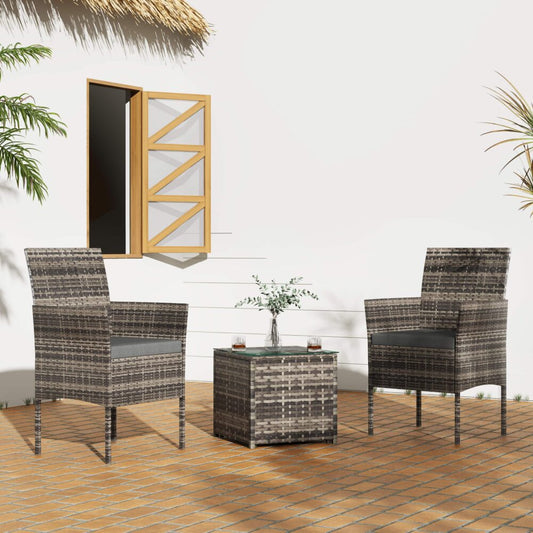 2 Seater Rattan Outdoor Furniture Chat Set - Mixed Grey