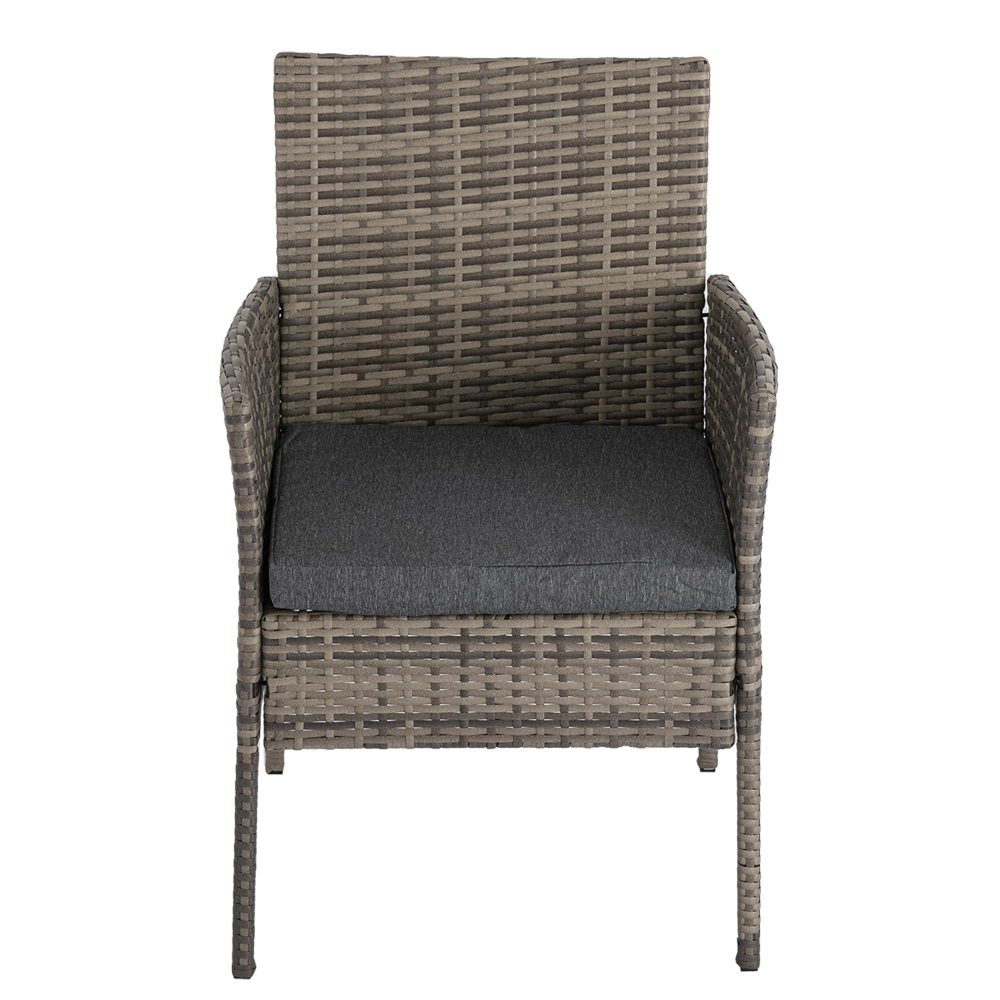 2 Seater Rattan Outdoor Furniture Chat Set - Mixed Grey