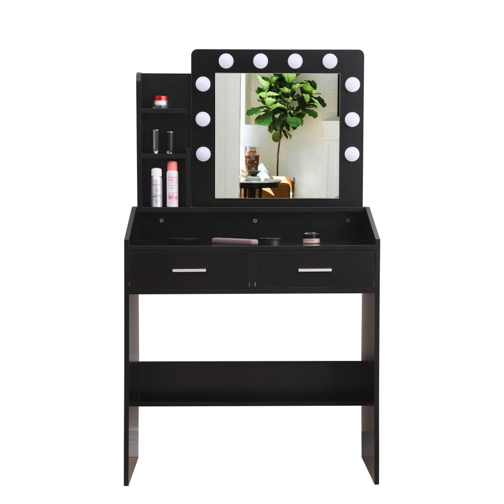 Diana Vanity Set with Lighted Mirror- Black