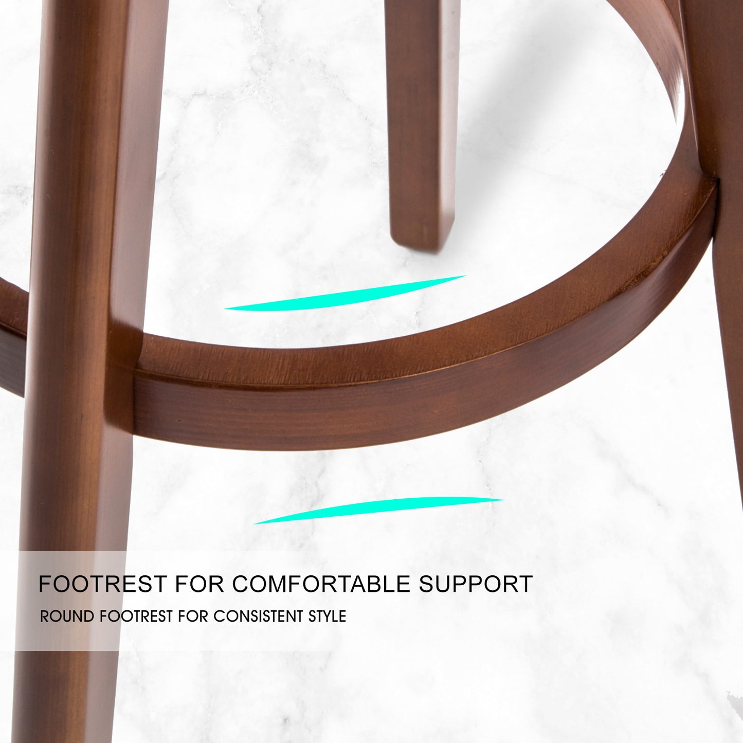 Set of 4 Leila Wooden Bar Stool - Black